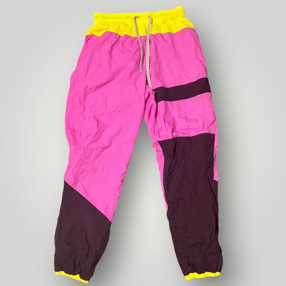 Nike Flight Woven Track Pants Men's Small Pink Yellow 90s Retro Nylon CN6512-623 - Picture 2 of 8
